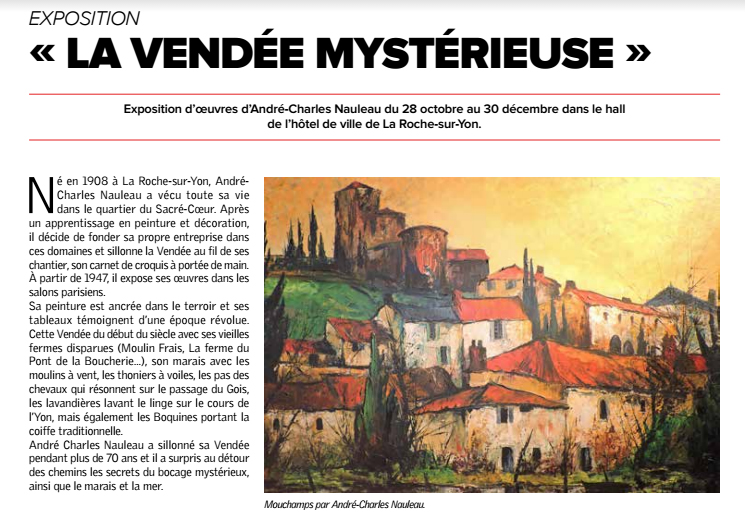 Article de presse pour l'exposition Nauleau à la mairie de La Roche sur Yon