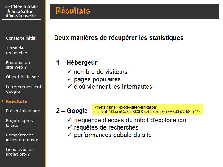 récupérer les statistiques google