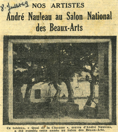 article ouest france pour annoncer Nauleau au salon national des beaux arts